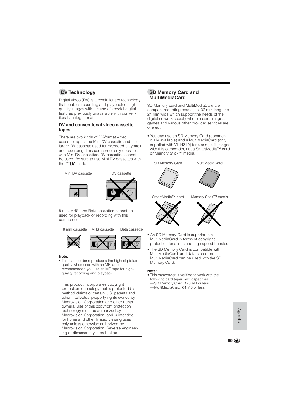 Dv technology | Sharp VL-NZ10S User Manual | Page 101 / 111