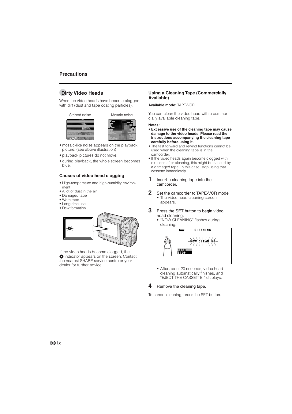 Sharp VL-NZ10S User Manual | Page 12 / 111