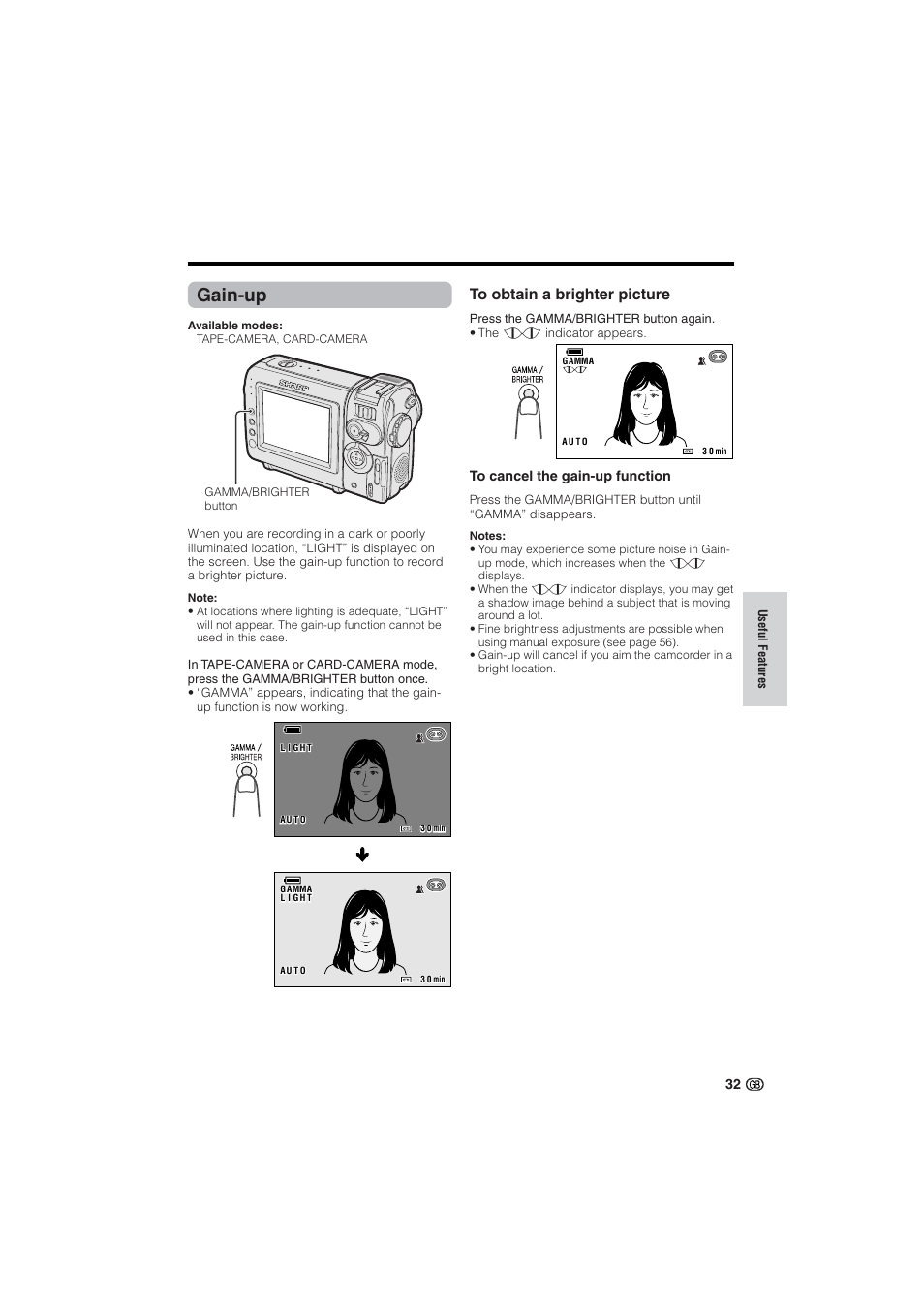 Gain-up | Sharp VL-NZ10S User Manual | Page 47 / 111