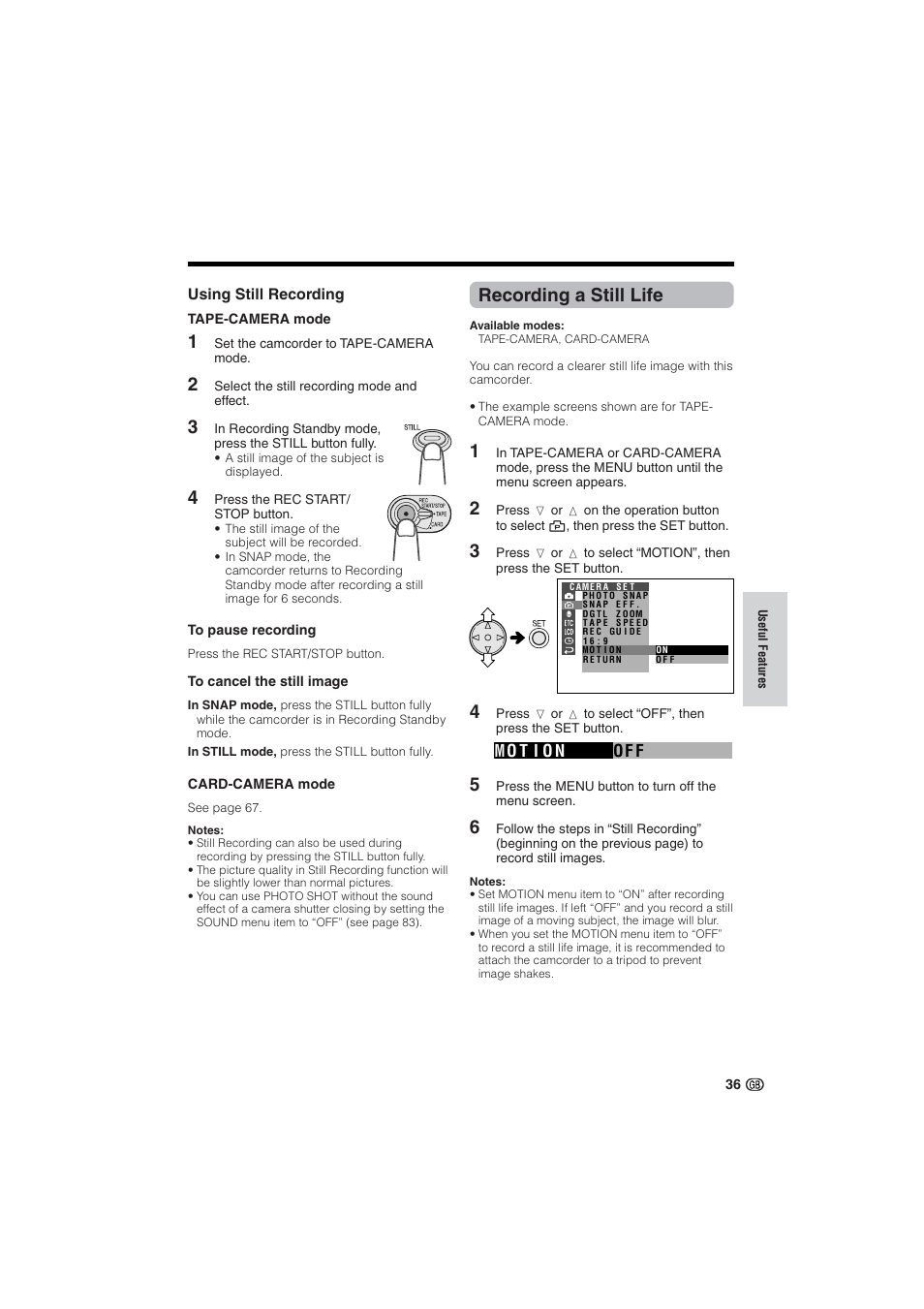 Recording a still life | Sharp VL-NZ10S User Manual | Page 51 / 111