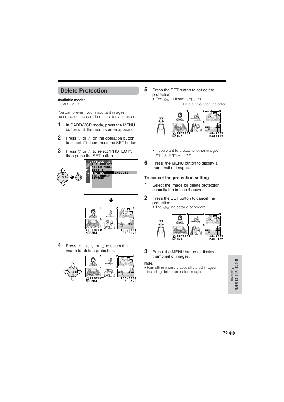 Delete protection | Sharp VL-NZ10S User Manual | Page 87 / 111