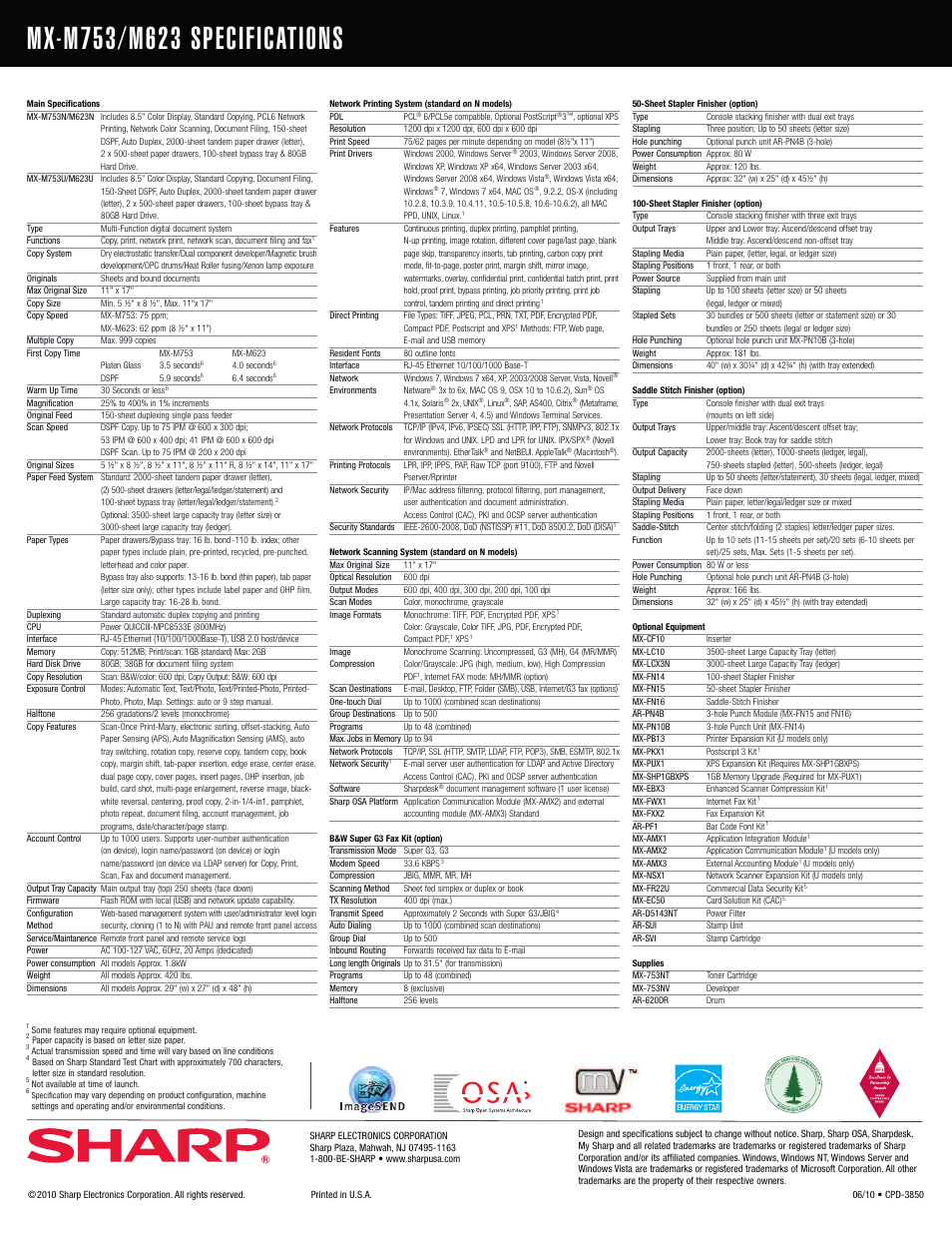 Sharp MX-M753 User Manual | Page 12 / 12