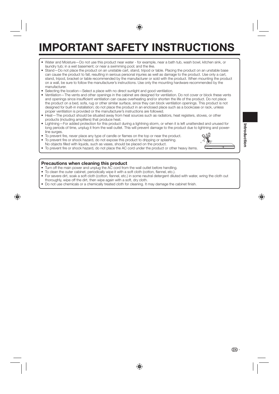 Important safety instructions | Sharp AQUOS BD-HP24U(A) User Manual | Page 7 / 61