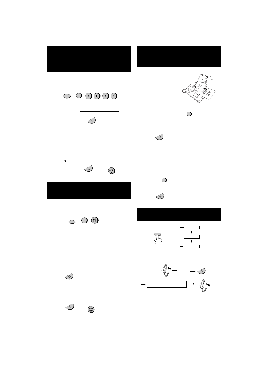 Setting the date and time, Storing and clearing numbers for auto dialing, Sending documents | Receiving documents, P=002 | Sharp UX-305 User Manual | Page 124 / 130