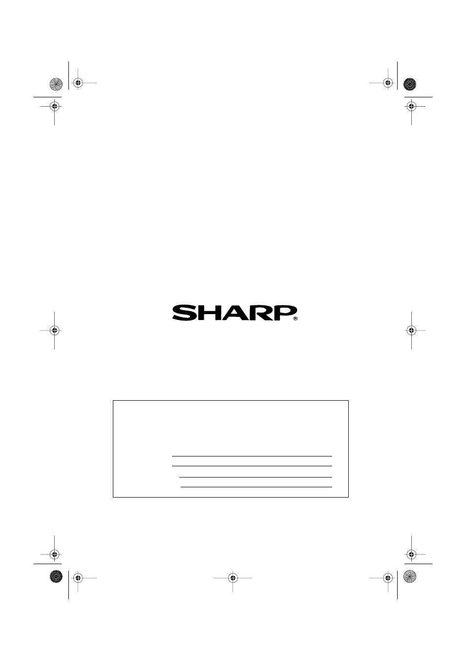 Sharp electronics corporation, Sharp corporation | Sharp FO-5550 User Manual | Page 187 / 187