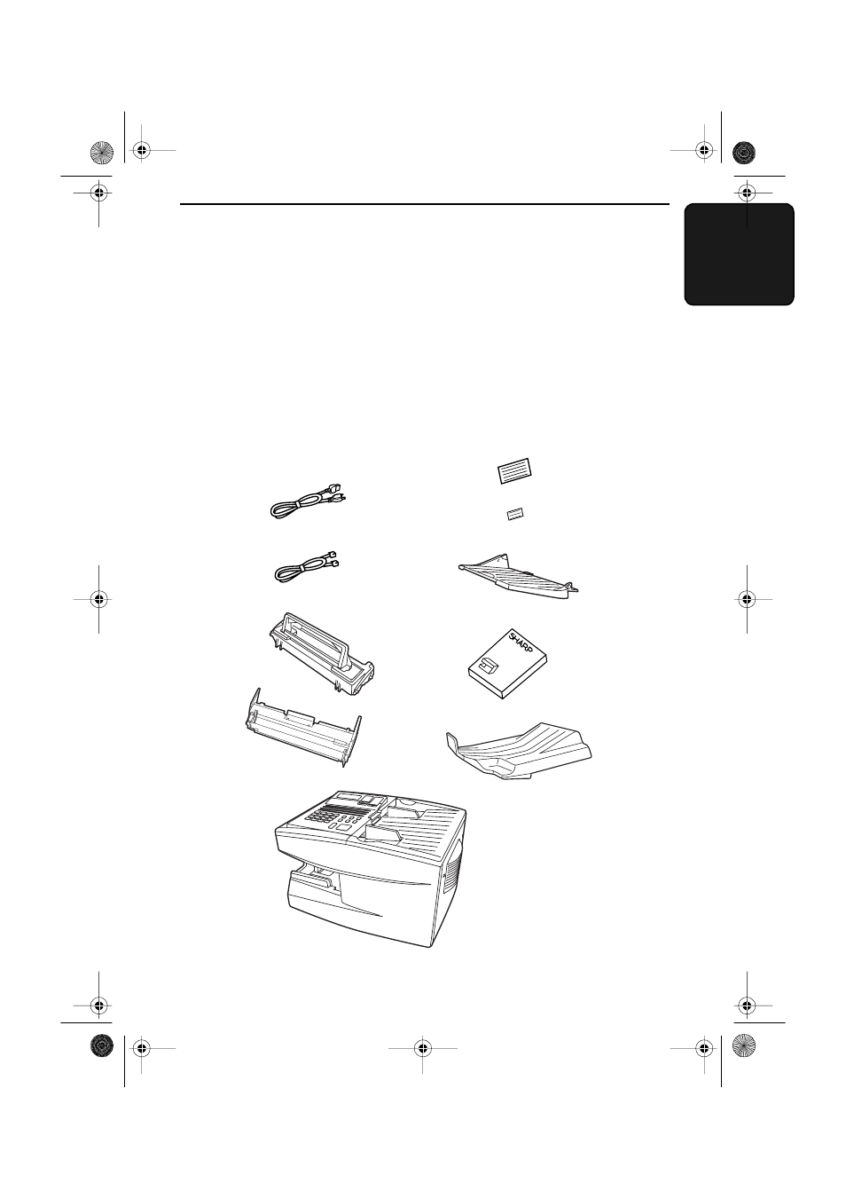 Installation, Unpacking checklist | Sharp FO-5550 User Manual | Page 9 / 187