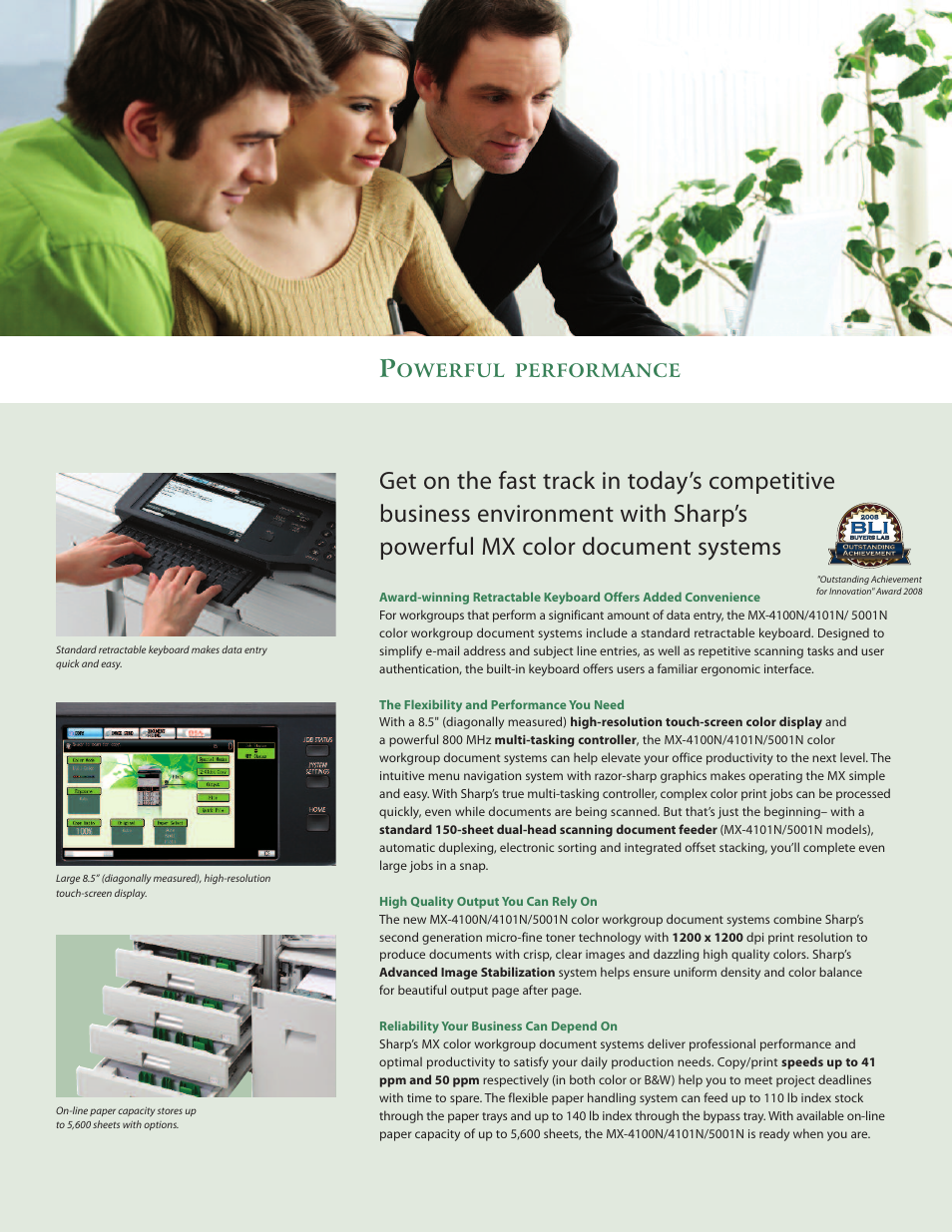 Owerful performance | Sharp CPD-3830 User Manual | Page 4 / 12