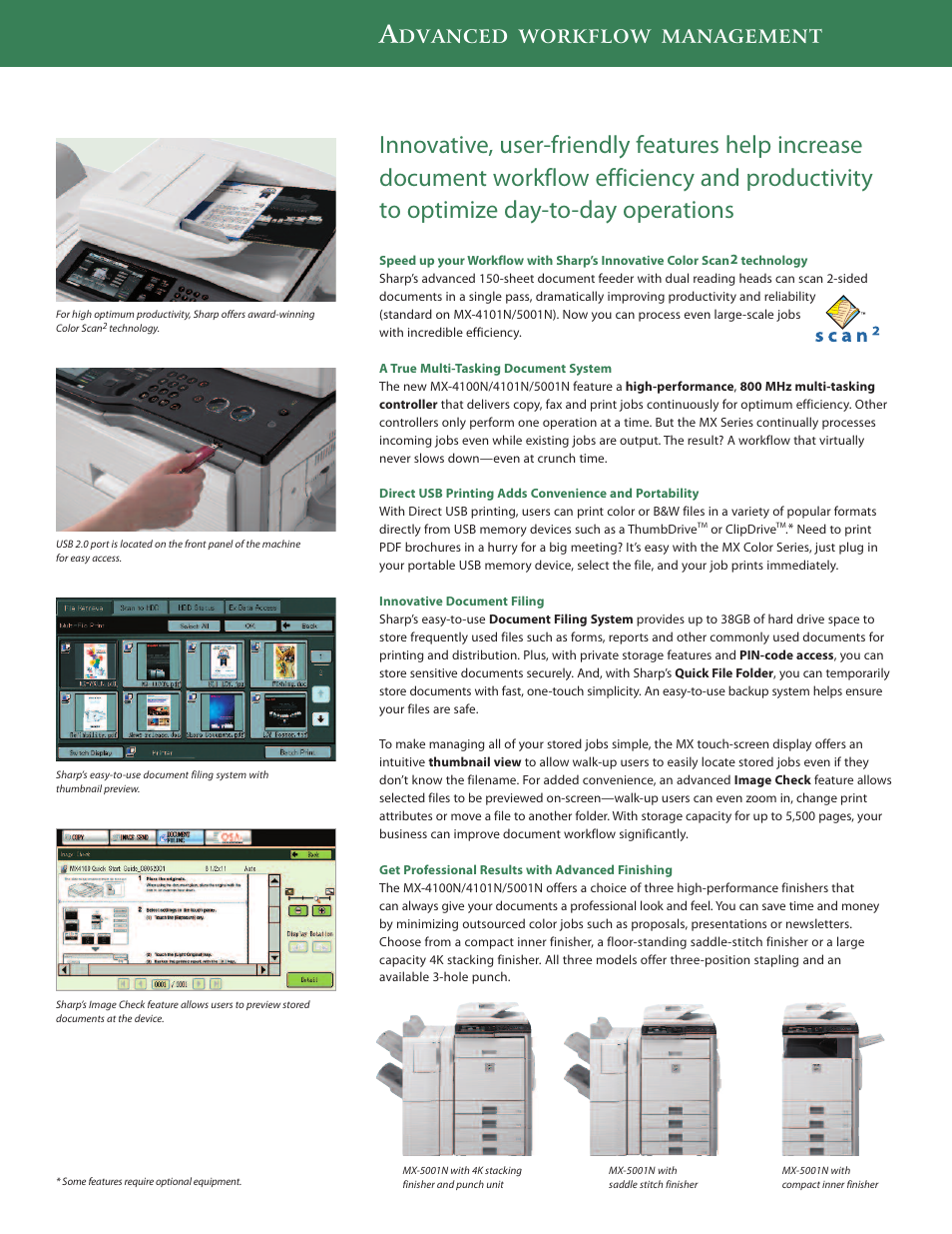 Dvanced workflow management | Sharp CPD-3830 User Manual | Page 5 / 12