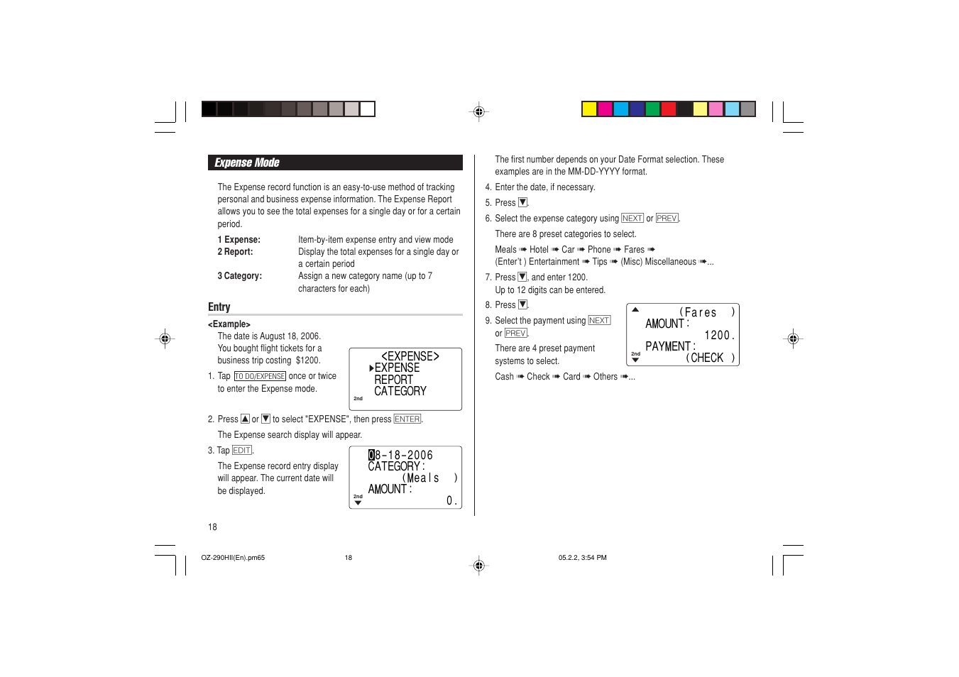 Sharp ELECTRONIC ORGANIZER OZ-290HII User Manual | Page 20 / 80