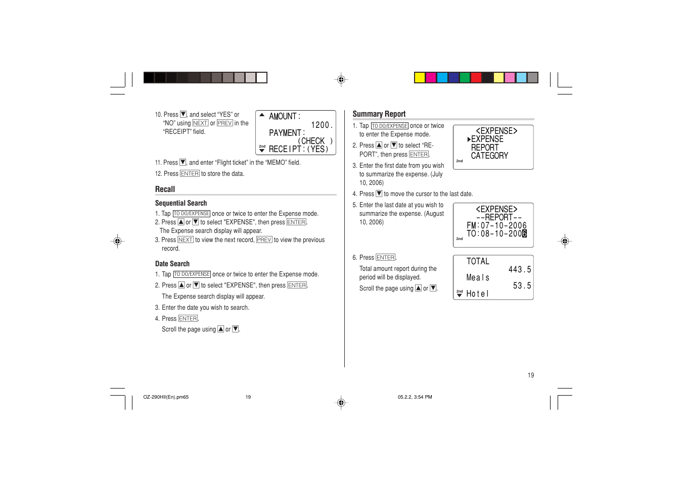 Sharp ELECTRONIC ORGANIZER OZ-290HII User Manual | Page 21 / 80