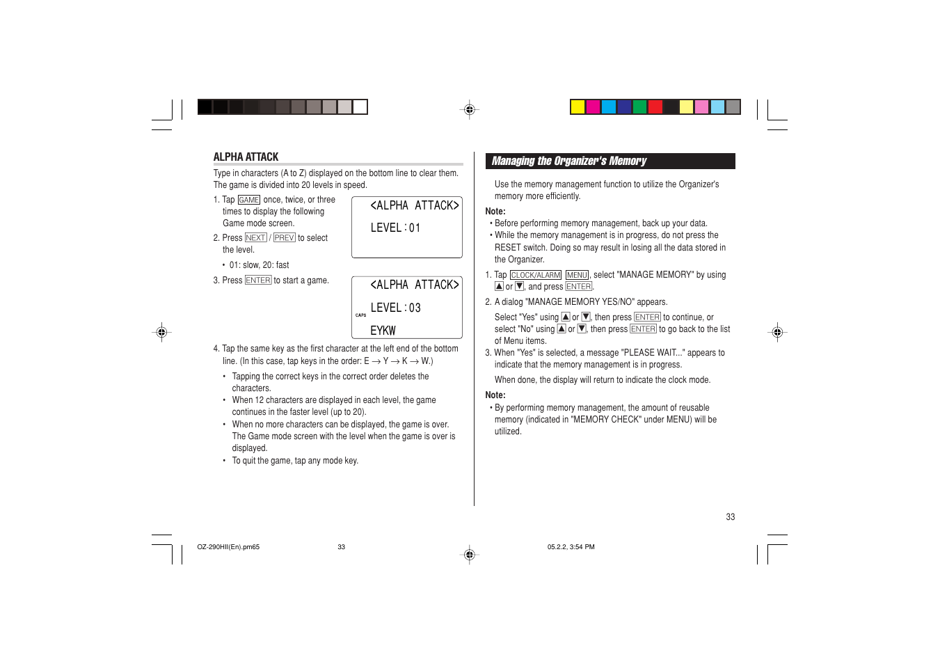 Sharp ELECTRONIC ORGANIZER OZ-290HII User Manual | Page 35 / 80