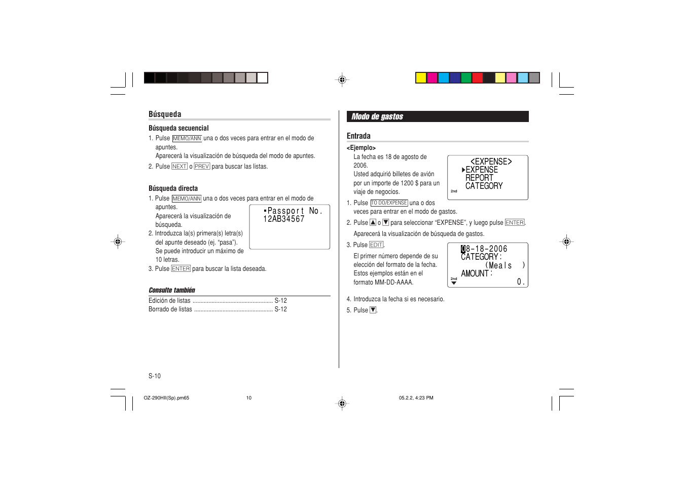 Sharp ELECTRONIC ORGANIZER OZ-290HII User Manual | Page 56 / 80