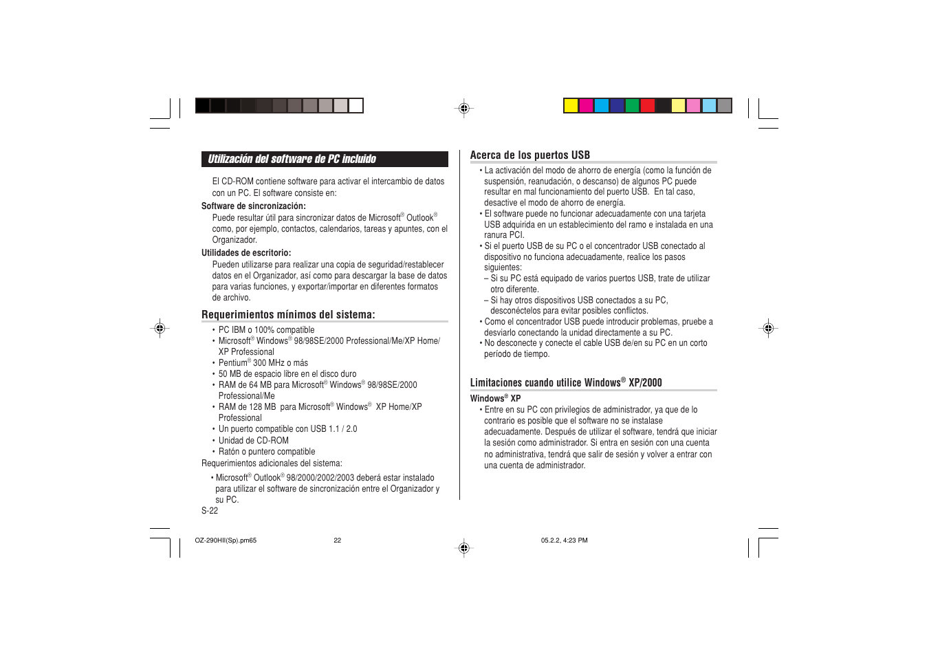 Utilización del software de pc incluido | Sharp ELECTRONIC ORGANIZER OZ-290HII User Manual | Page 68 / 80