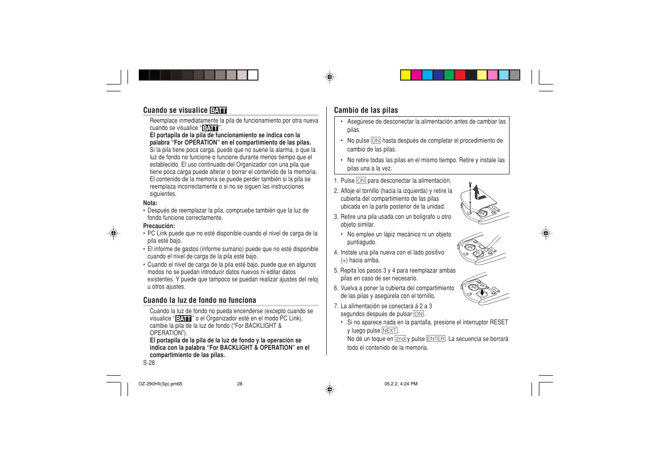 Reset, Reset rese t | Sharp ELECTRONIC ORGANIZER OZ-290HII User Manual | Page 74 / 80