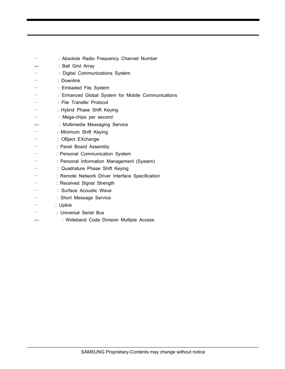 Reference data, Reference abbreviate | Sharp SGH-I600 User Manual | Page 102 / 104