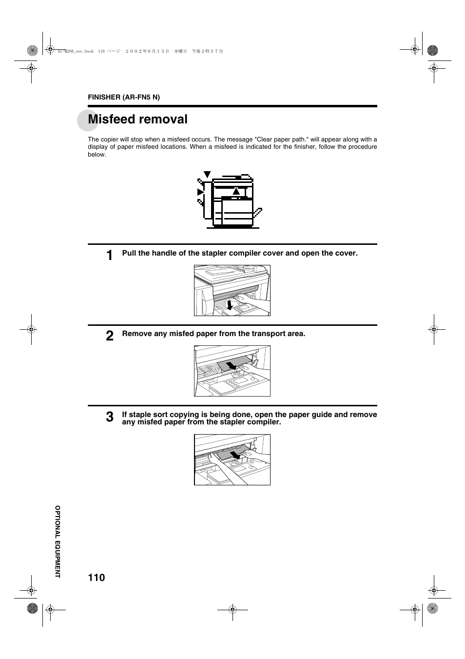 Misfeed removal | Sharp AR-M208 User Manual | Page 112 / 128