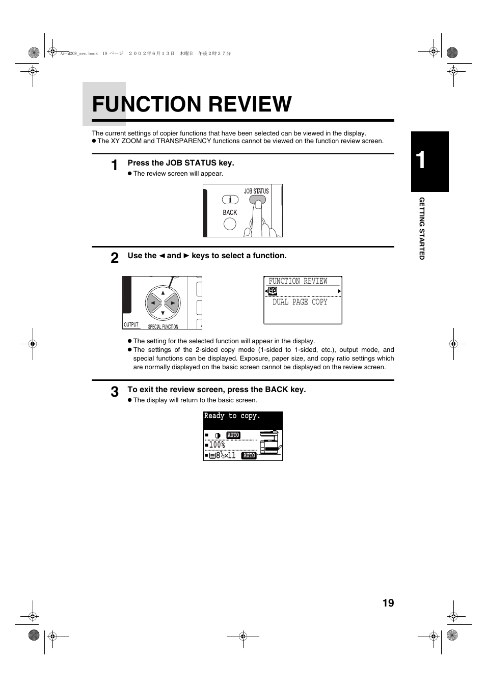 Function review | Sharp AR-M208 User Manual | Page 21 / 128