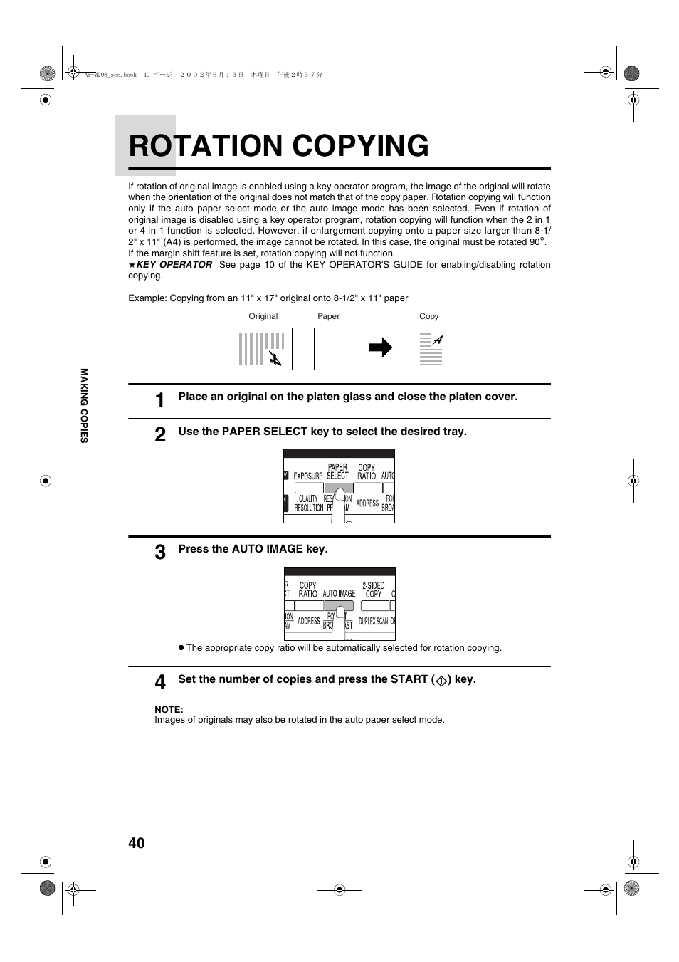 Rotation copying | Sharp AR-M208 User Manual | Page 42 / 128