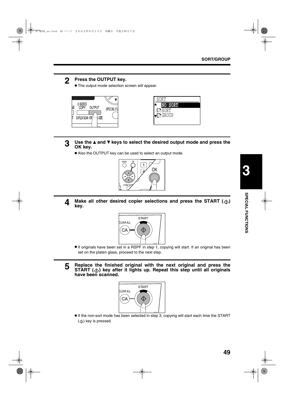 Sort no sort sort group | Sharp AR-M208 User Manual | Page 51 / 128