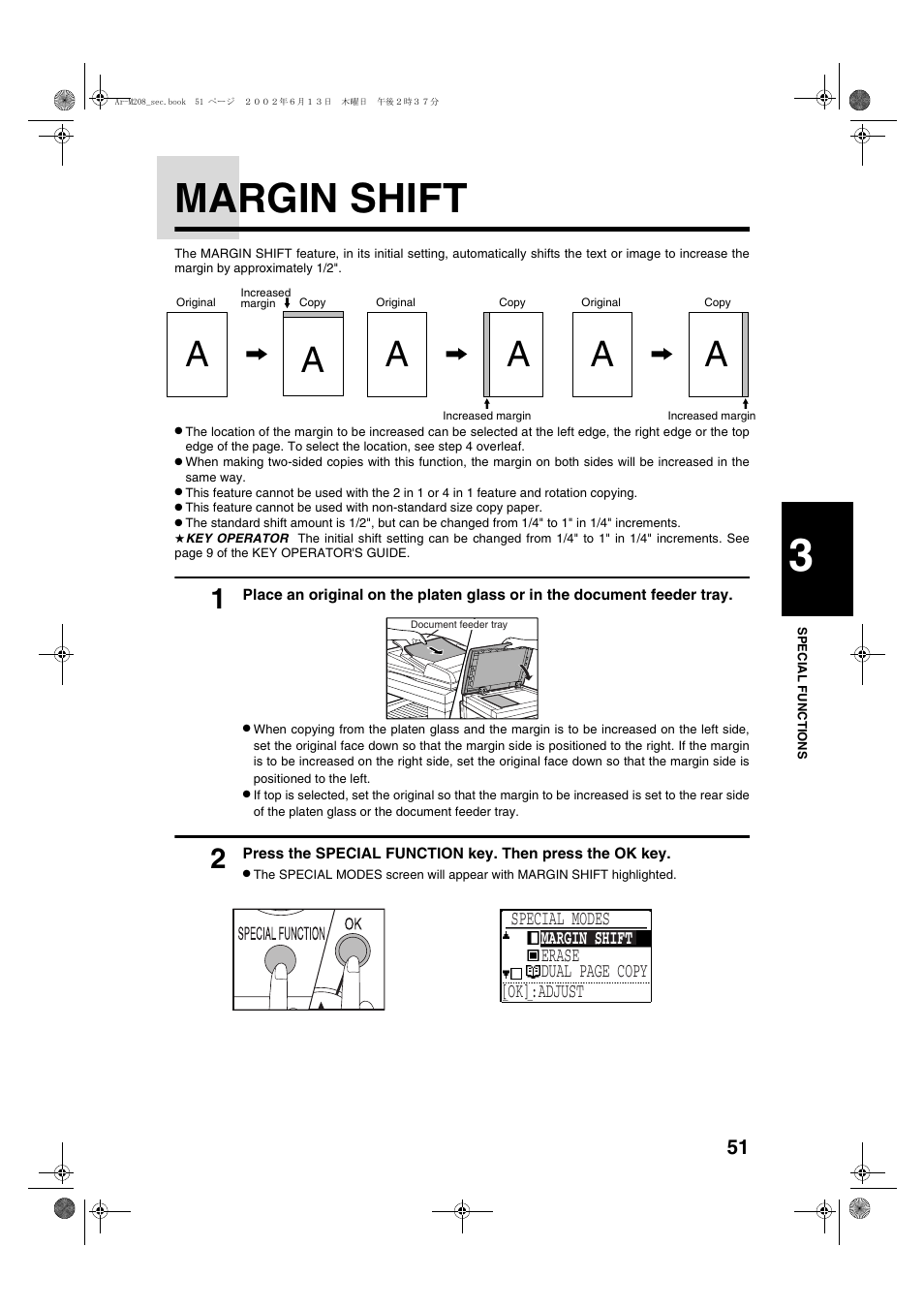 Margin shift | Sharp AR-M208 User Manual | Page 53 / 128