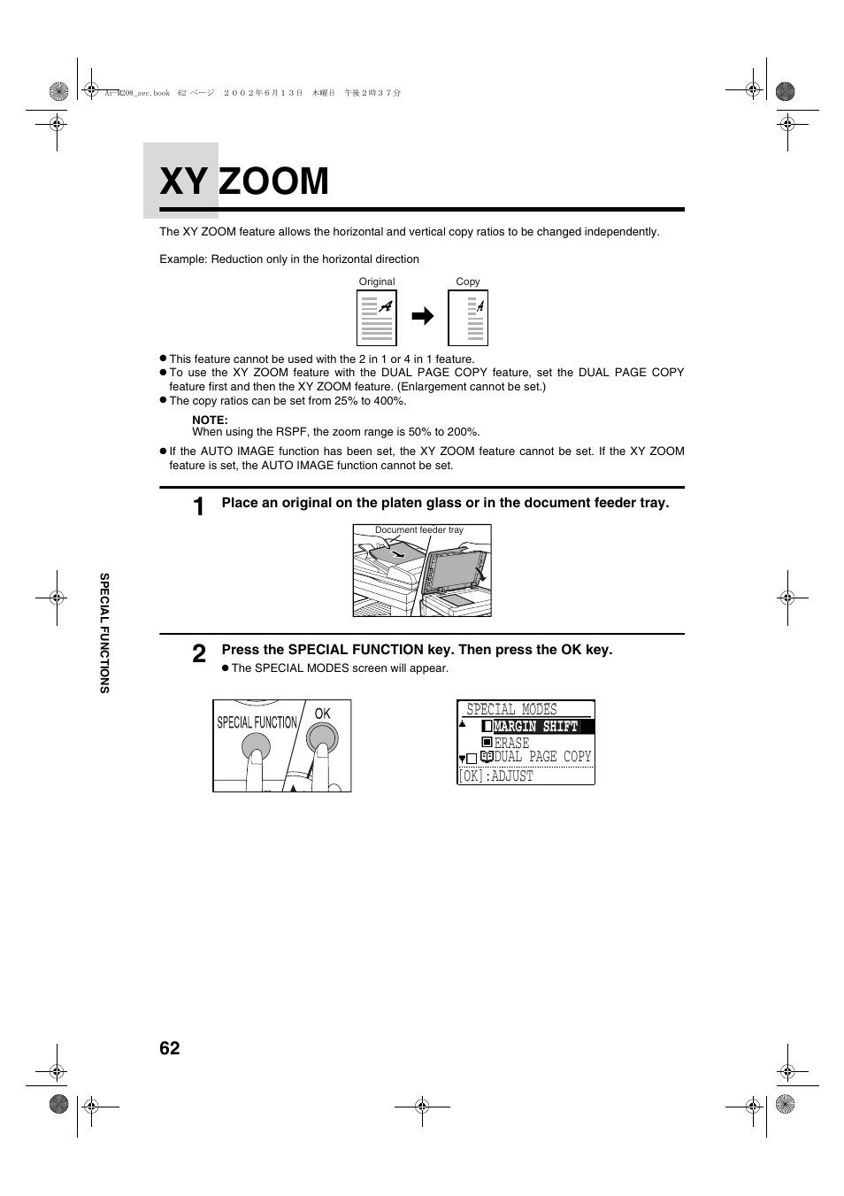 Xy zoom | Sharp AR-M208 User Manual | Page 64 / 128