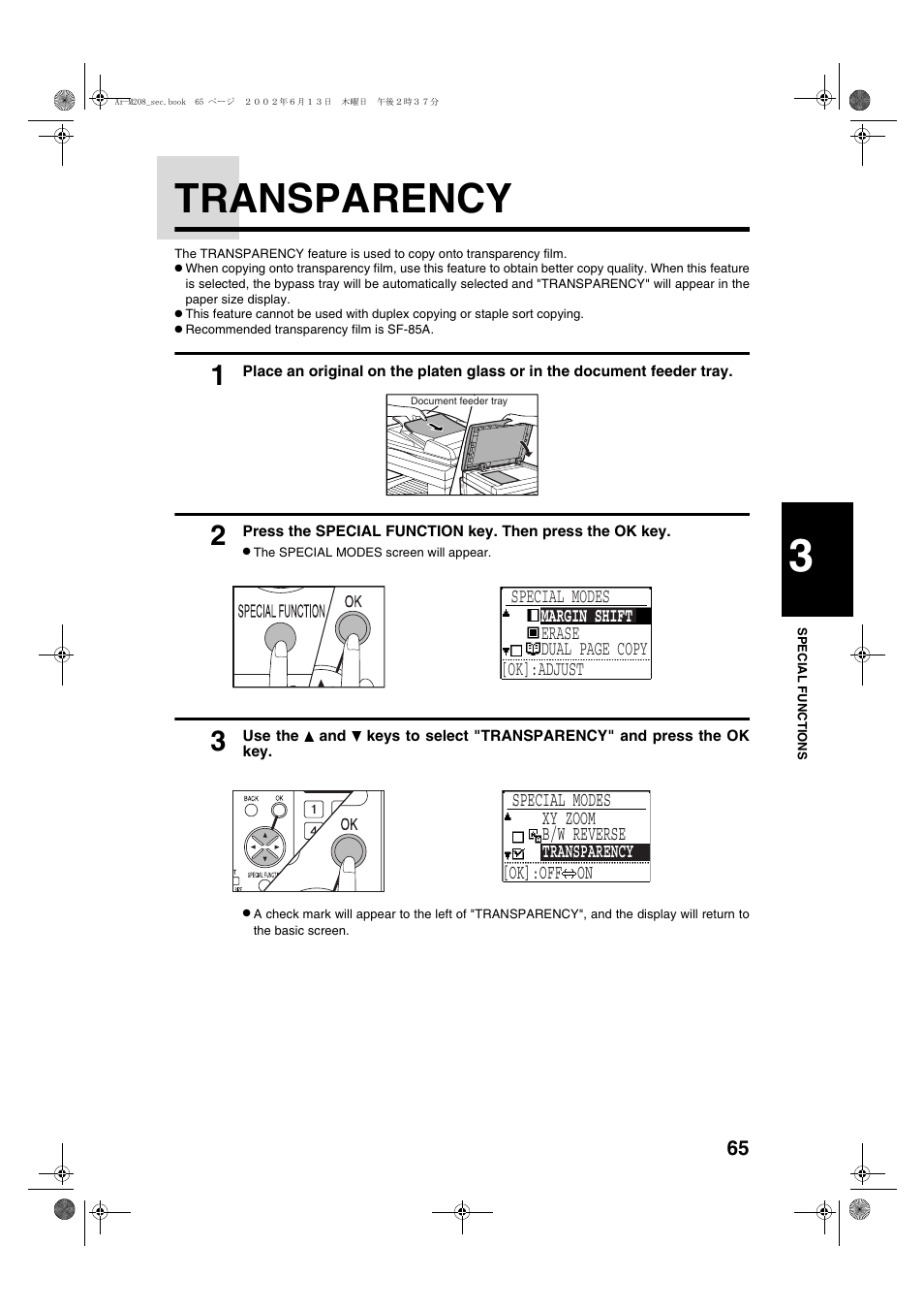 Transparency | Sharp AR-M208 User Manual | Page 67 / 128