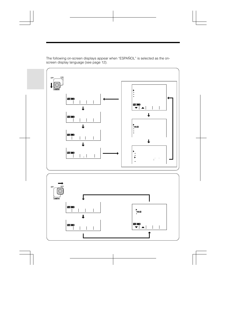 Spanish on-screen displays, Preparation | Sharp VL-AH160U User Manual | Page 24 / 80