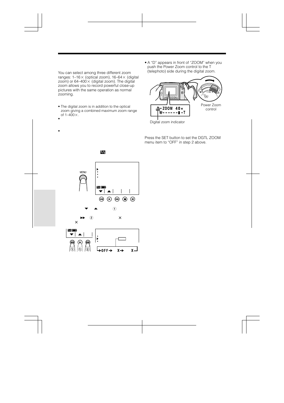 Setting the digital zoom, Useful features | Sharp VL-AH160U User Manual | Page 36 / 80