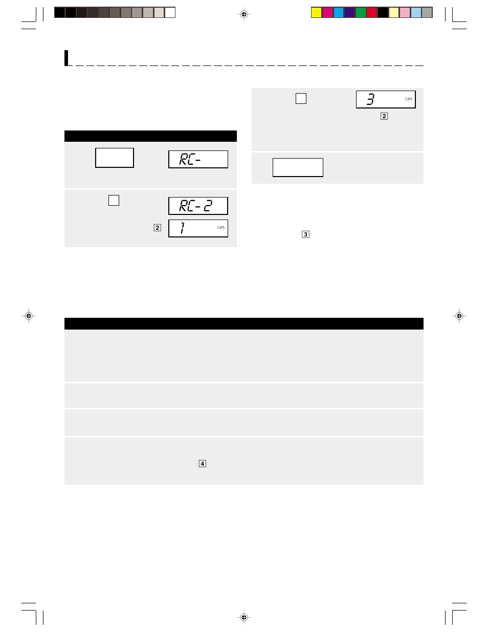 Rc- rc- 2 1, Reheat center, Reheat center chart | Sharp R-1201 User Manual | Page 20 / 32