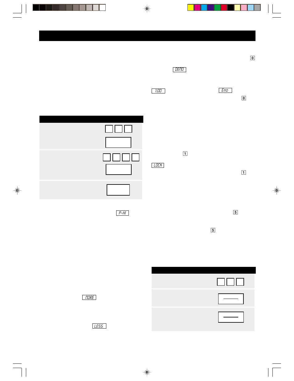 Audible signal elimination, Demonstration mode, Multiple sequence cooking | Child lock, Timer, More or less time adjustment | Sharp R-1201 User Manual | Page 24 / 32
