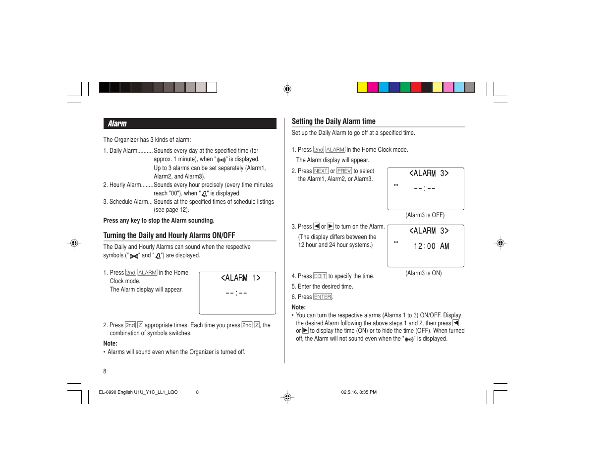 Sharp Electronic Organizer EL-6990 User Manual | Page 10 / 36