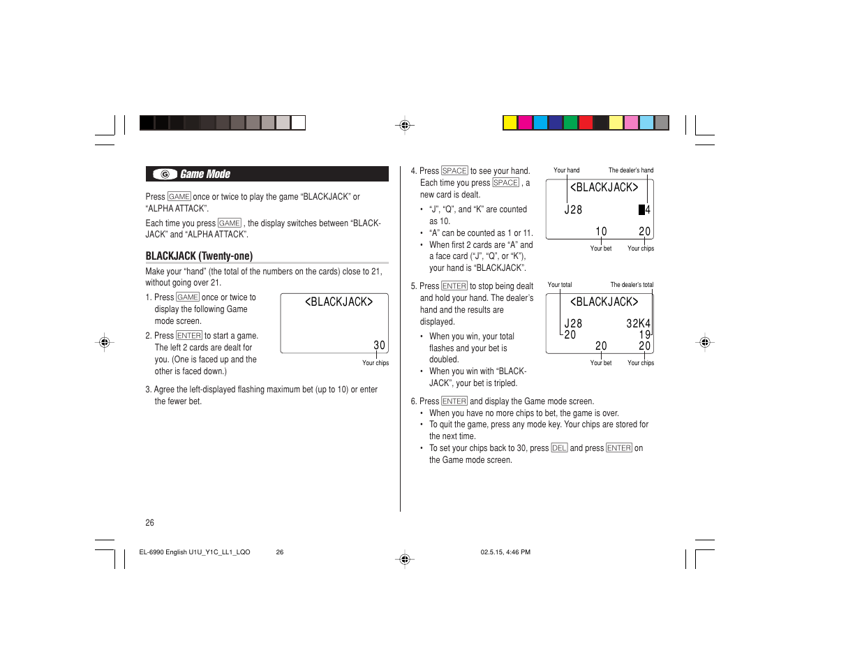 Sharp Electronic Organizer EL-6990 User Manual | Page 28 / 36