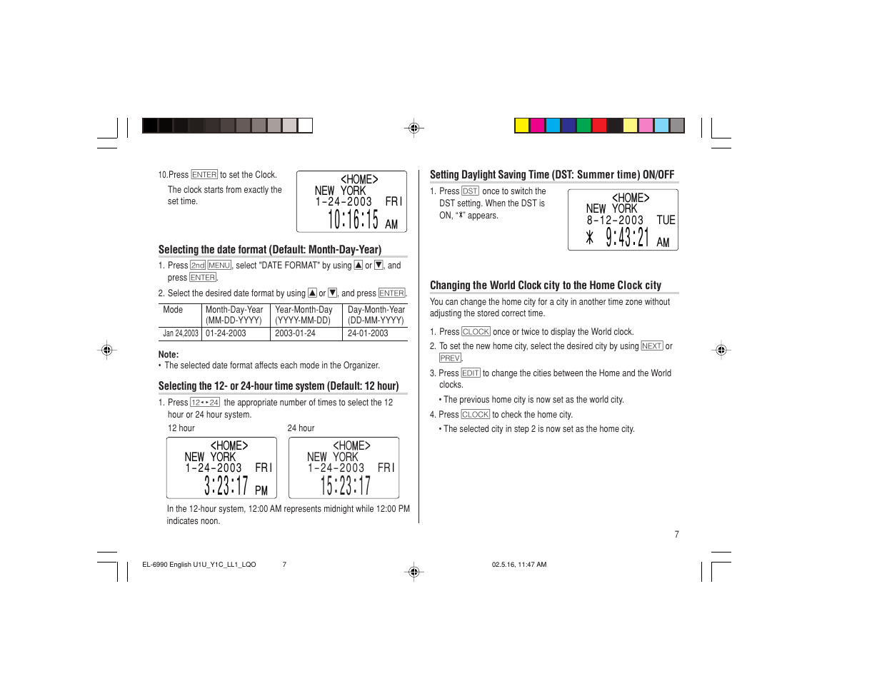 Sharp Electronic Organizer EL-6990 User Manual | Page 9 / 36