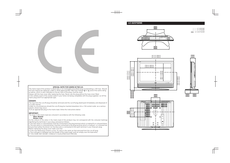 Sharp Aquos LC 32GD9E User Manual | Page 39 / 40