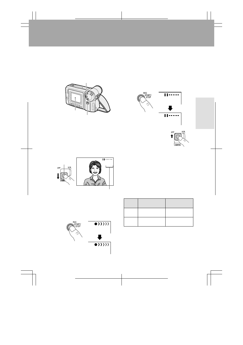 Basic operations, Easy camera recording with full auto mode, Camera recording | Sharp VL-A110U User Manual | Page 27 / 72