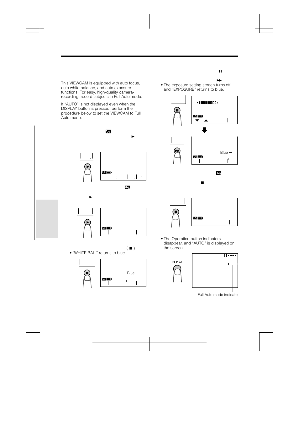 Setting the viewcam to full auto mode, Useful features | Sharp VL-A110U User Manual | Page 44 / 72