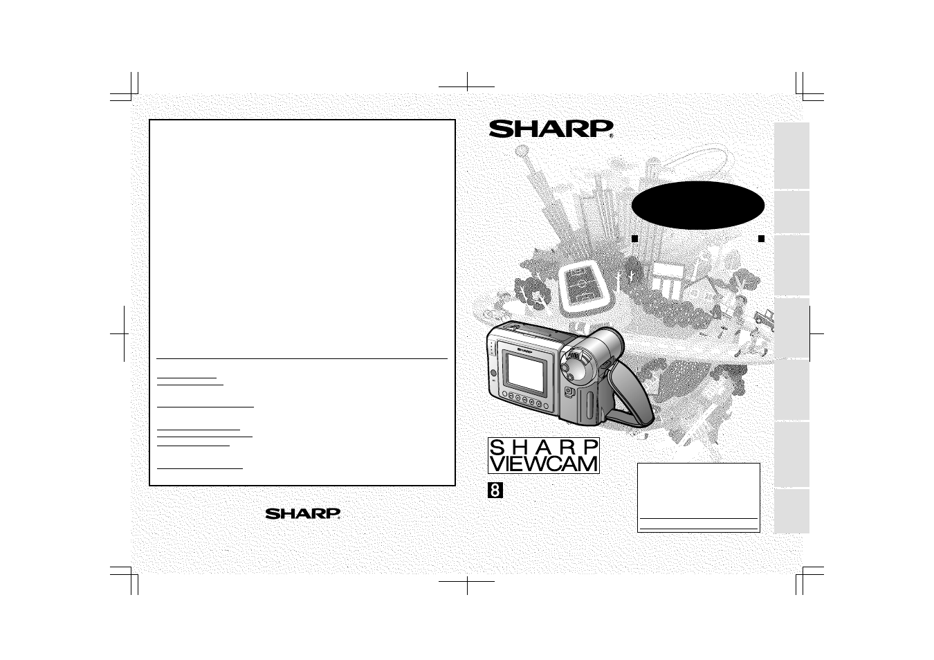 Vl-a110u, Operation manual, Model | Liquid crystal display camcorder | Sharp VL-A110U User Manual | Page 72 / 72