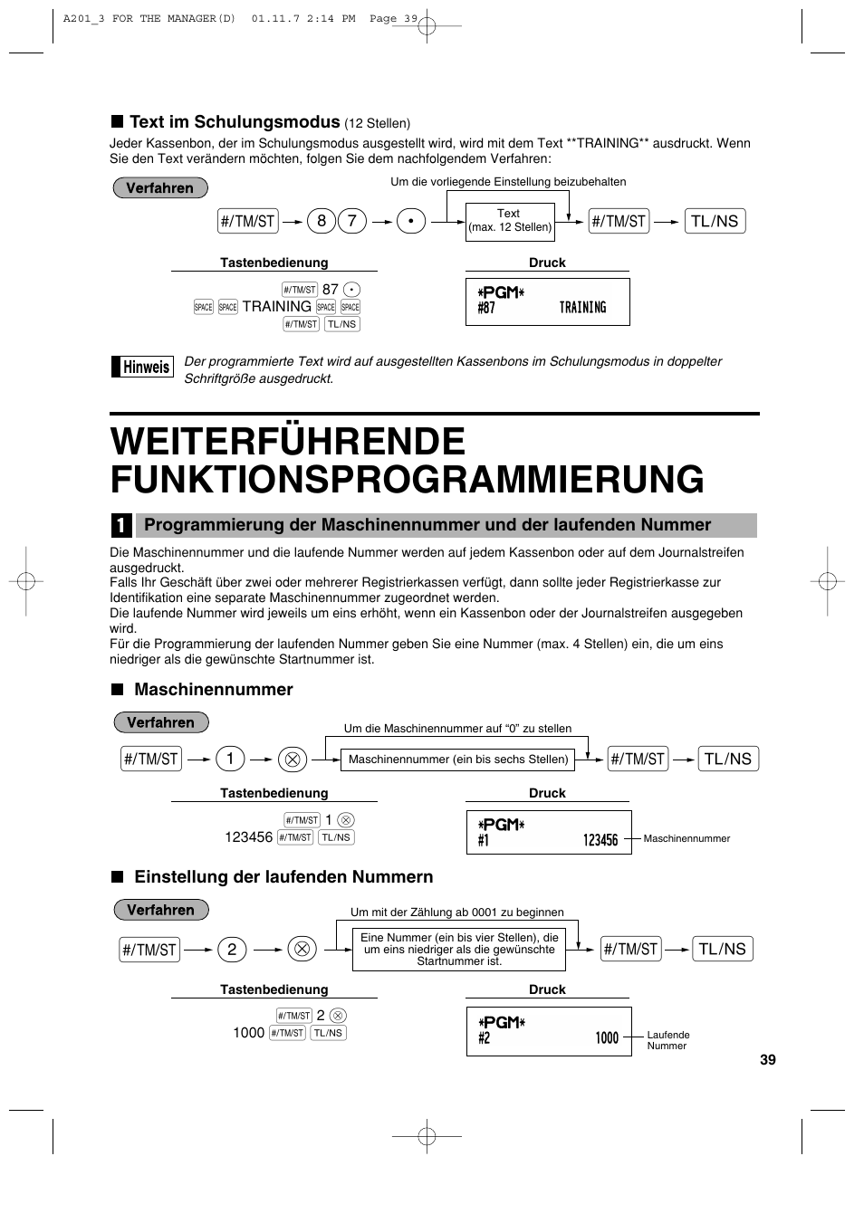 Weiterführende funktionsprogrammierung, 1s @ s a, 2s @ s a | Sp 87 | Sharp XE-A201 User Manual | Page 109 / 276