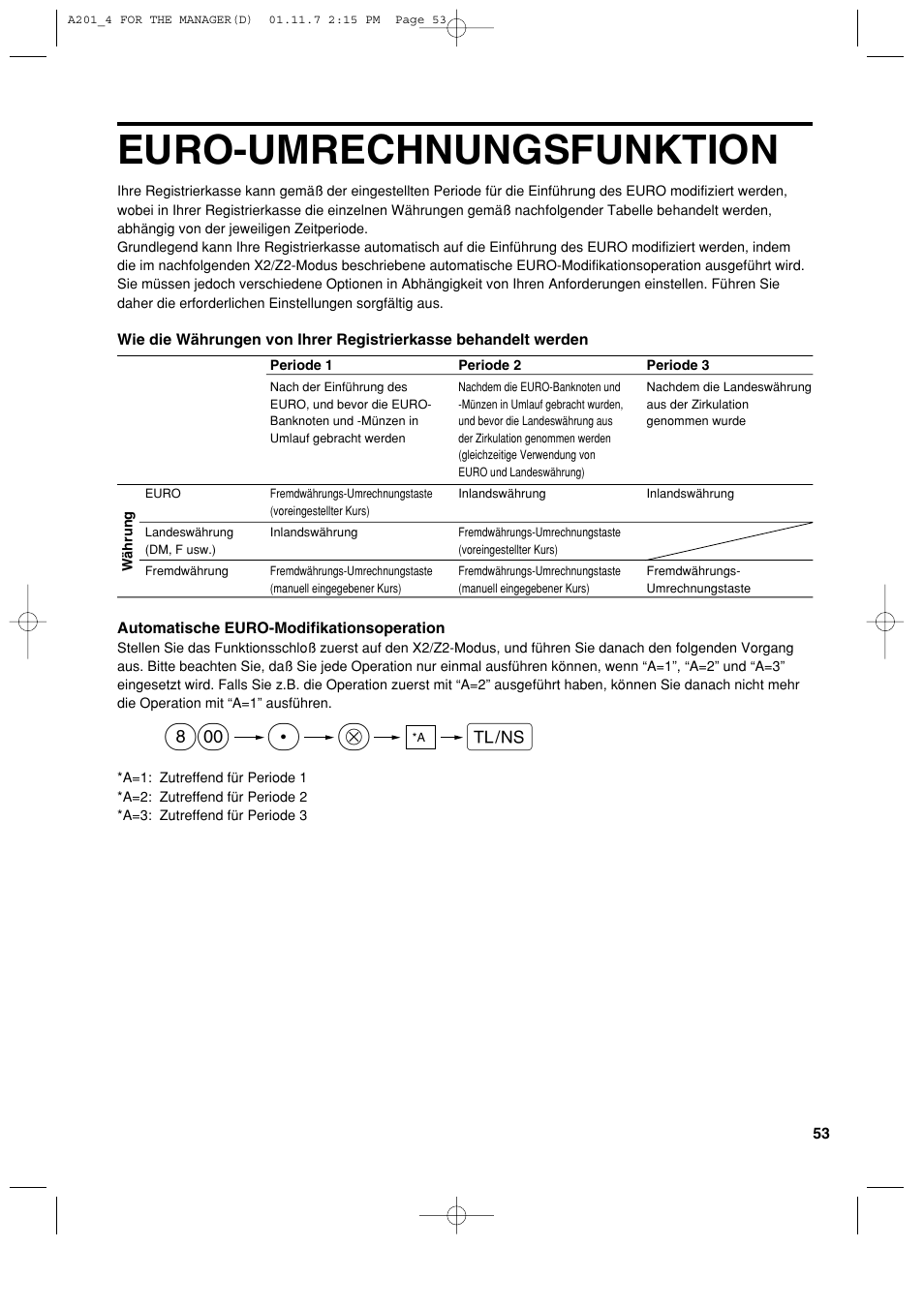 Euro-umrechnungsfunktion | Sharp XE-A201 User Manual | Page 123 / 276