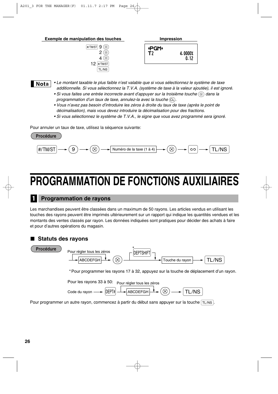 Programmation de fonctions auxiliaires, S@ 9 a v | Sharp XE-A201 User Manual | Page 164 / 276
