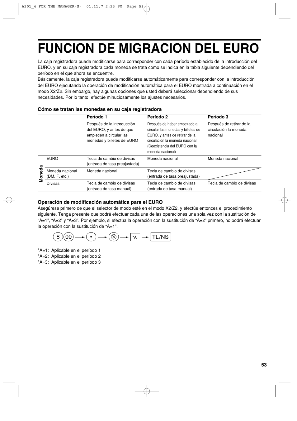 Funcion de migracion del euro | Sharp XE-A201 User Manual | Page 259 / 276