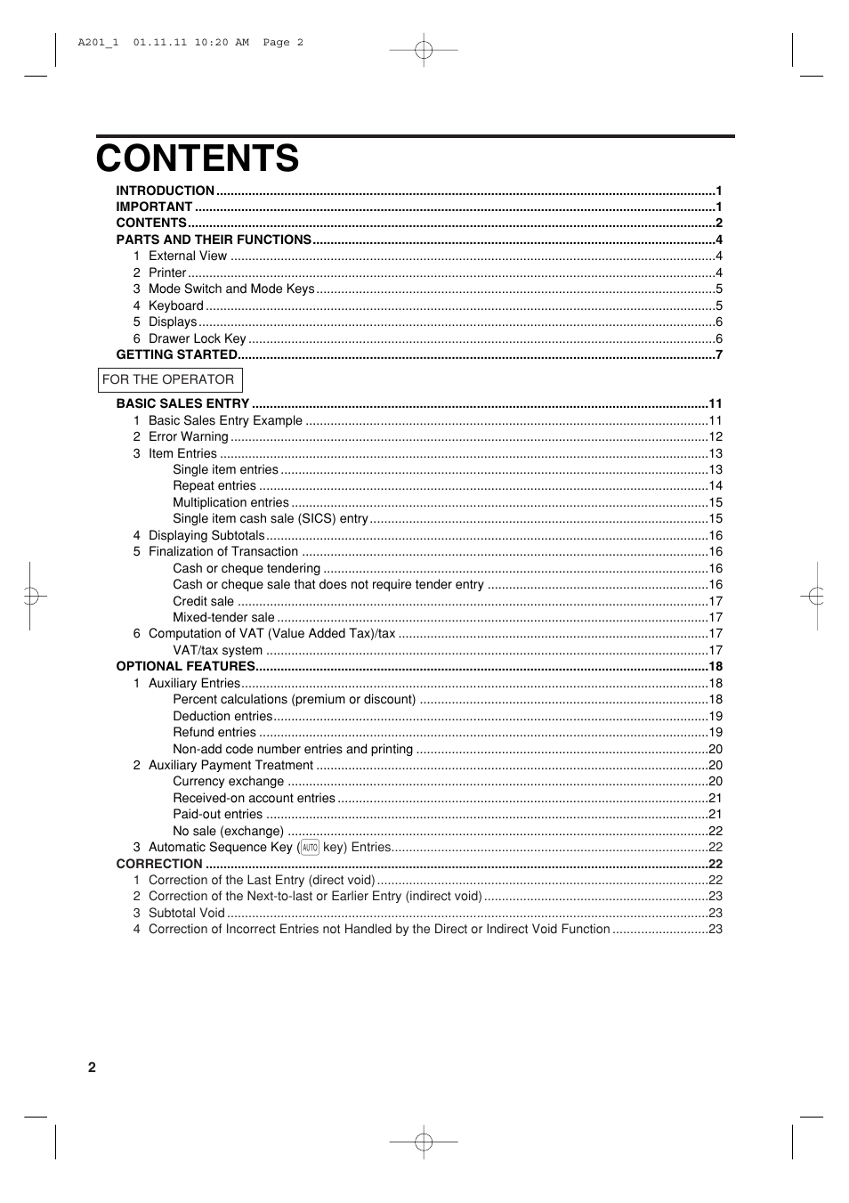 Sharp XE-A201 User Manual | Page 4 / 276