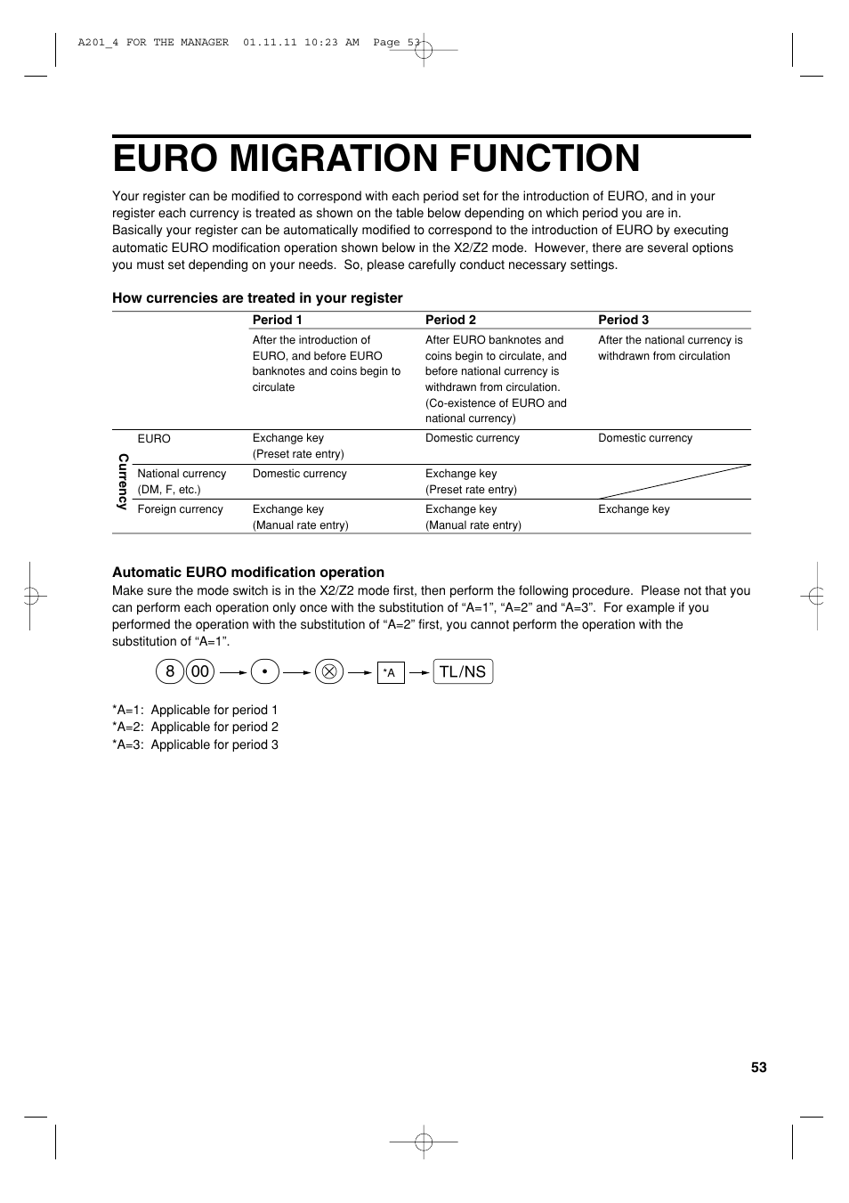 Euro migration function | Sharp XE-A201 User Manual | Page 55 / 276