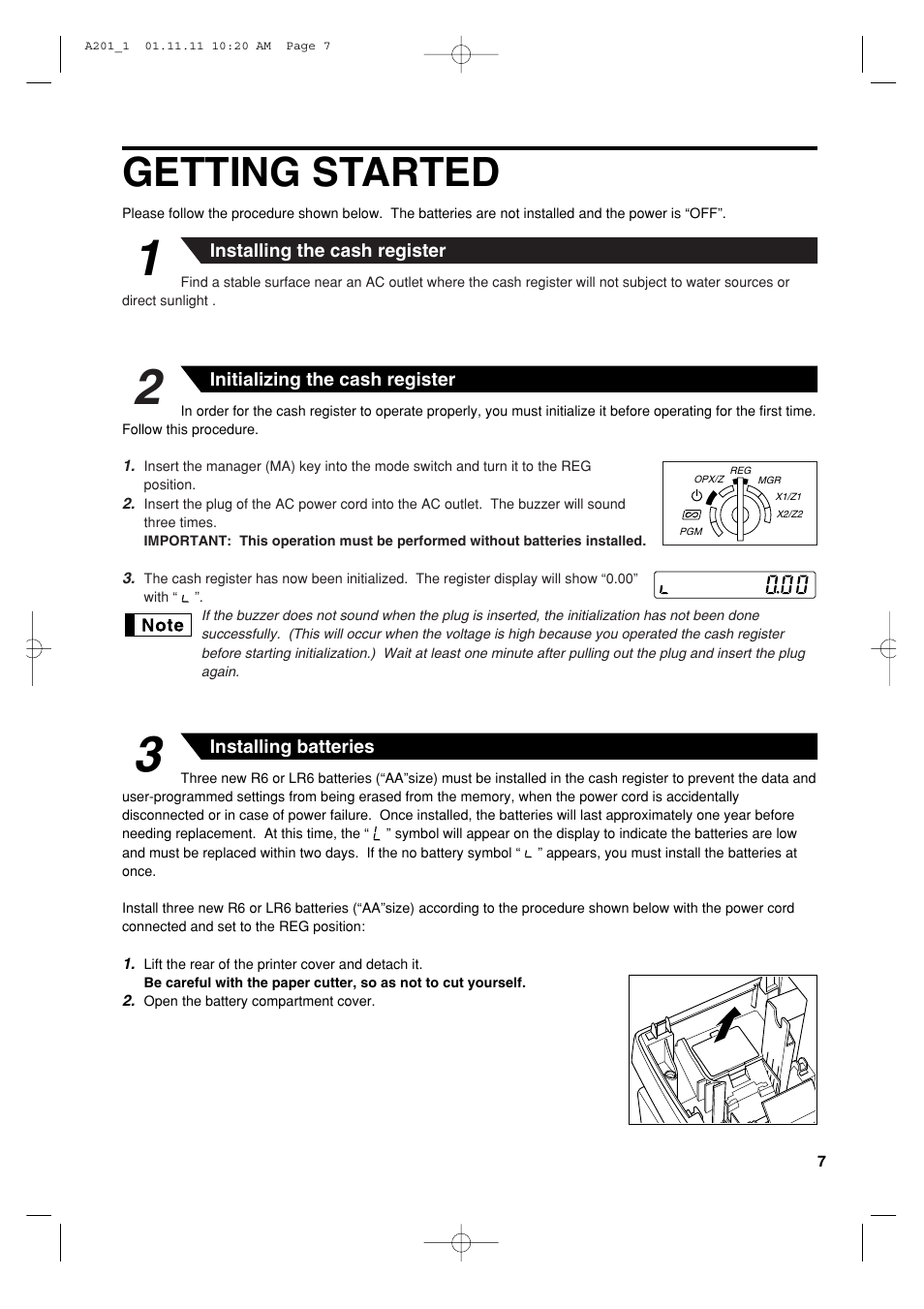 Getting started | Sharp XE-A201 User Manual | Page 9 / 276
