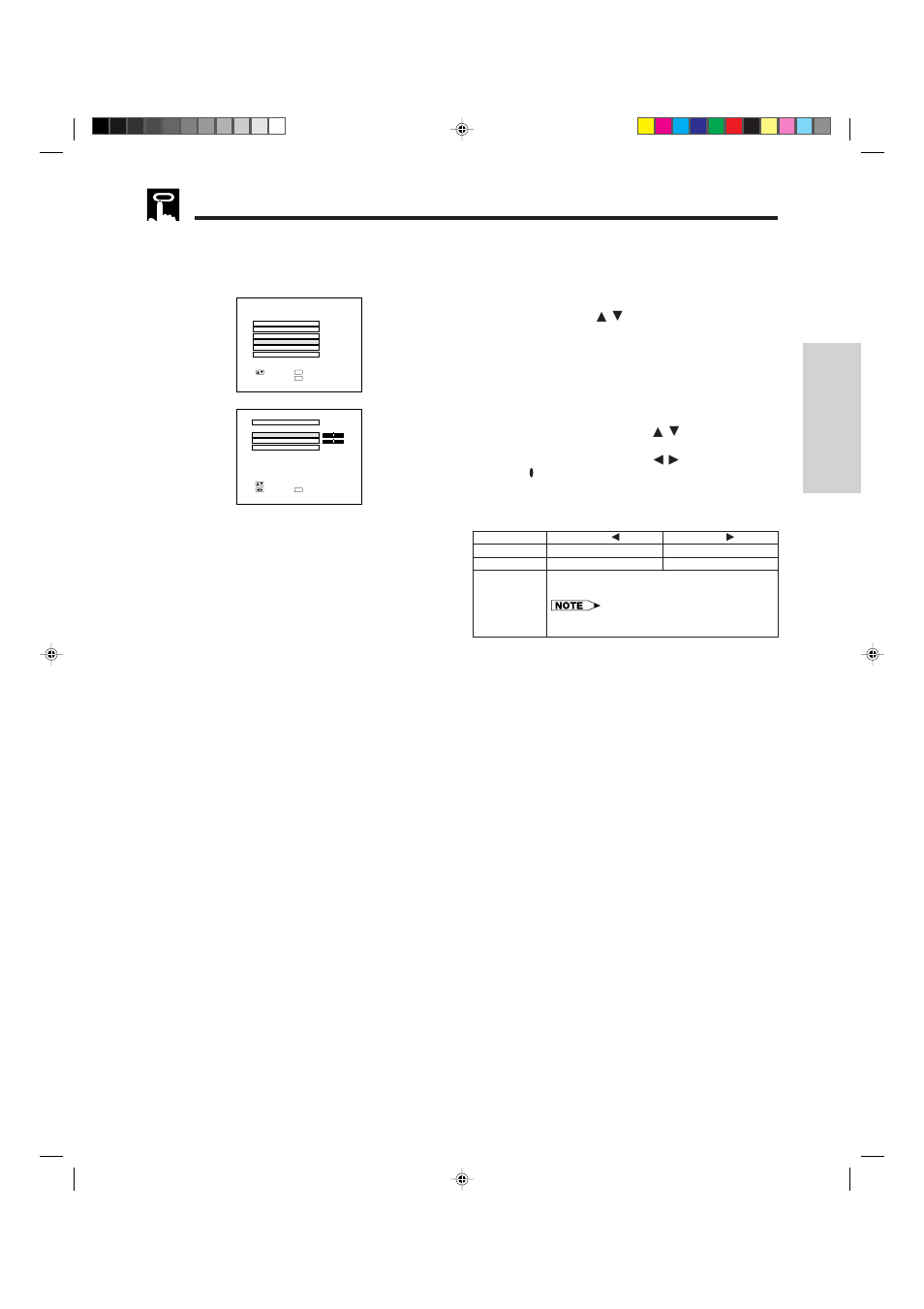 Audio adjustments, A. displaying the “audio” screen, B. adjusting the audio | Description of adjustment items | Sharp XG-NV4SU User Manual | Page 19 / 40