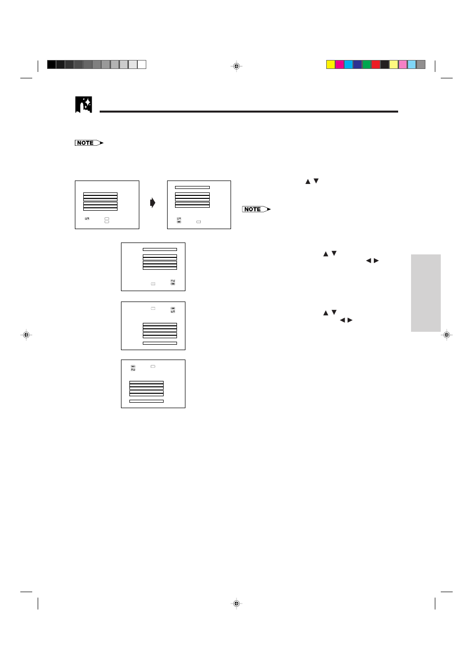 Using the reverse/invert image function, A. displaying the “image adj.” screen, B. reversed image mode | C. inverted image mode, D. reversed inverted image mode, Ab c d, On-screen display, E-22, Useful features | Sharp XG-NV4SU User Manual | Page 23 / 40