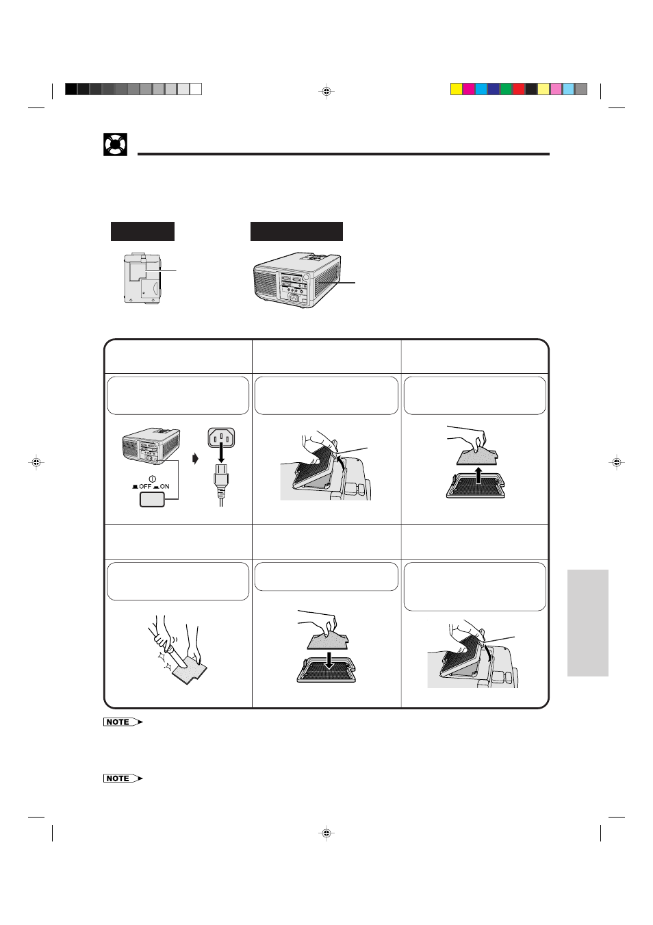Air filter maintenance | Sharp XG-NV4SU User Manual | Page 29 / 40
