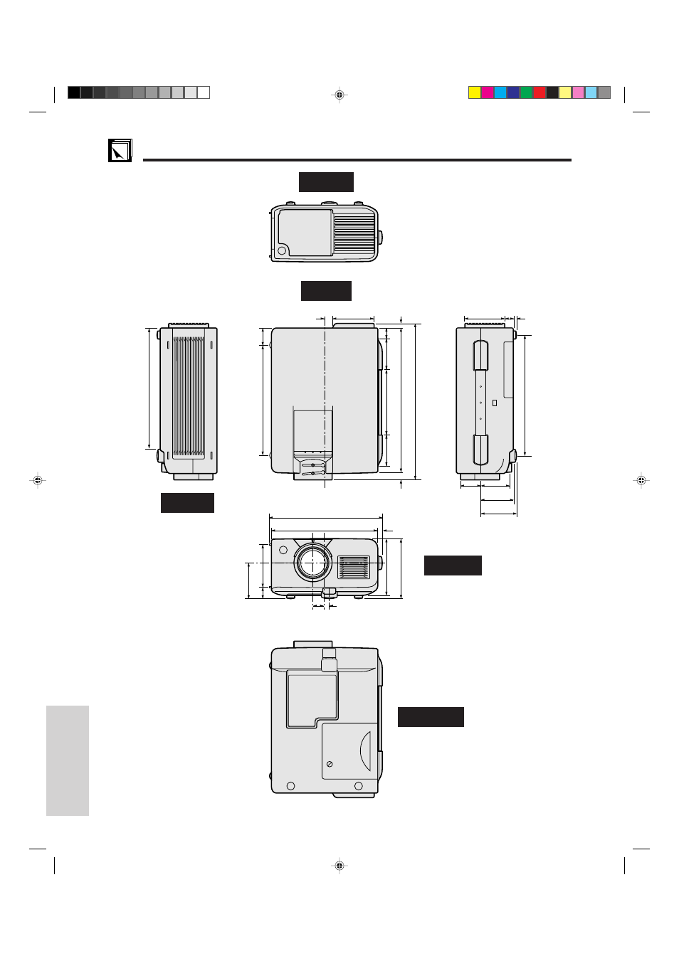 Dimensions, Rear view | Sharp XG-NV4SU User Manual | Page 38 / 40