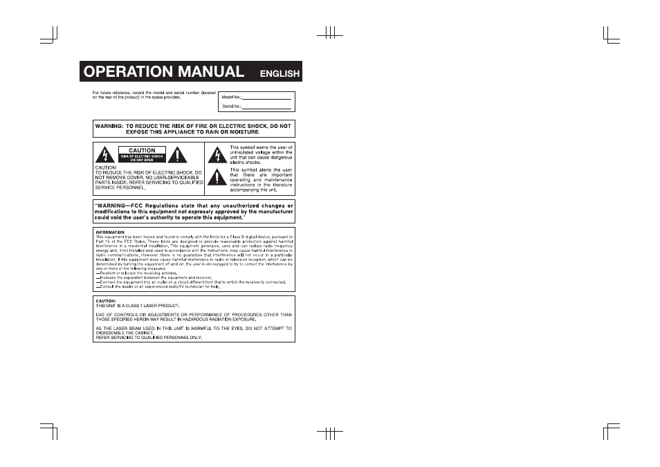 Introduction, Operation manual | Sharp BD-HP20U User Manual | Page 2 / 58