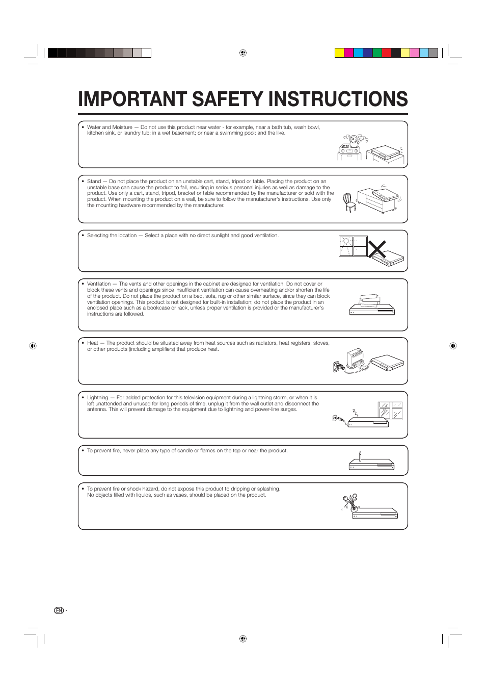 Important safety instructions | Sharp BD-HP20U User Manual | Page 4 / 58